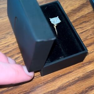 Radiant 3.02 Lab created Diamond. S1 clarity, color F, 14kt.